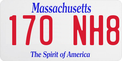 MA license plate 170NH8