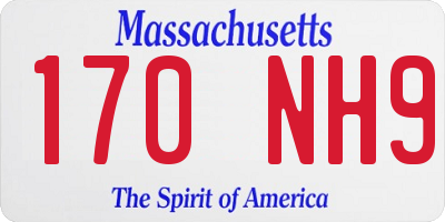 MA license plate 170NH9