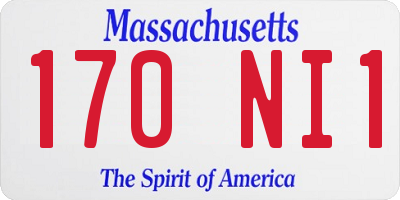 MA license plate 170NI1