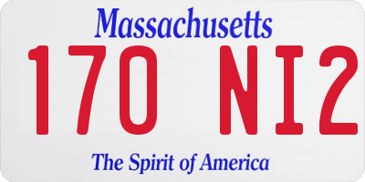 MA license plate 170NI2
