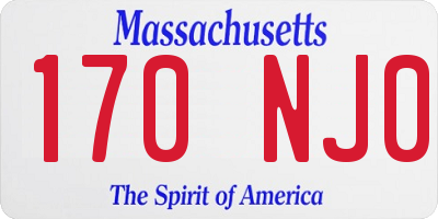 MA license plate 170NJ0
