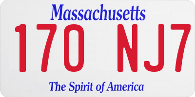 MA license plate 170NJ7