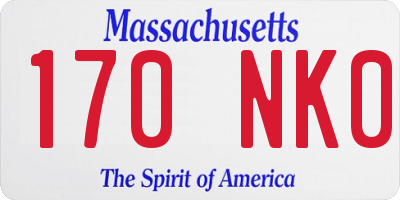 MA license plate 170NK0