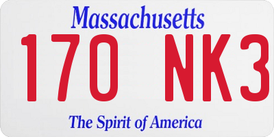 MA license plate 170NK3