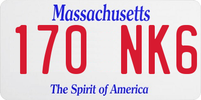 MA license plate 170NK6