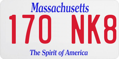 MA license plate 170NK8