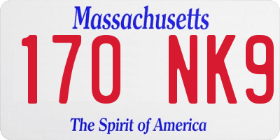 MA license plate 170NK9