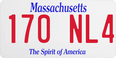 MA license plate 170NL4