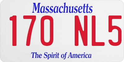 MA license plate 170NL5