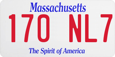MA license plate 170NL7