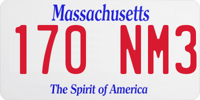 MA license plate 170NM3