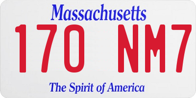 MA license plate 170NM7