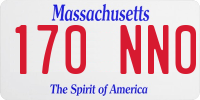 MA license plate 170NN0