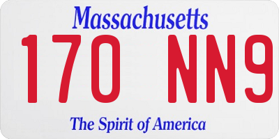 MA license plate 170NN9