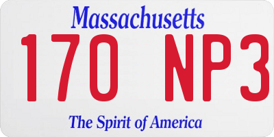 MA license plate 170NP3