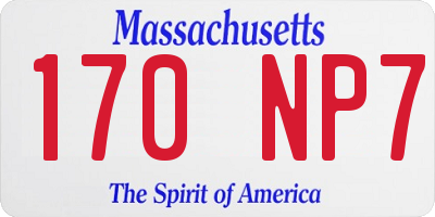 MA license plate 170NP7