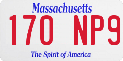 MA license plate 170NP9