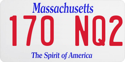 MA license plate 170NQ2