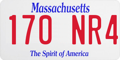 MA license plate 170NR4