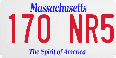 MA license plate 170NR5