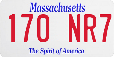 MA license plate 170NR7