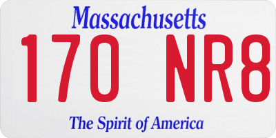MA license plate 170NR8