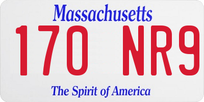 MA license plate 170NR9