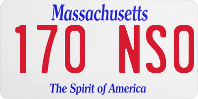 MA license plate 170NS0