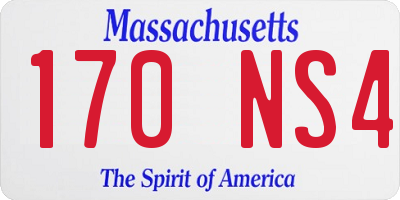 MA license plate 170NS4