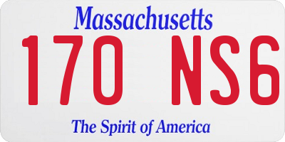 MA license plate 170NS6