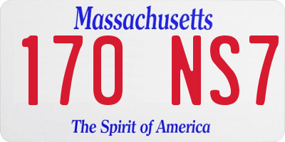MA license plate 170NS7