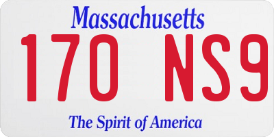 MA license plate 170NS9
