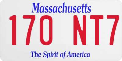 MA license plate 170NT7