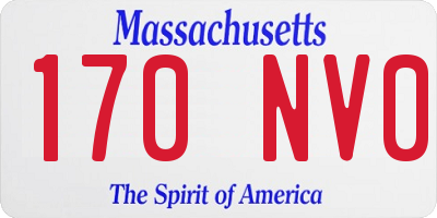 MA license plate 170NV0