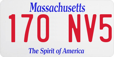 MA license plate 170NV5