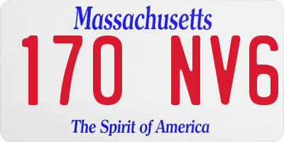 MA license plate 170NV6