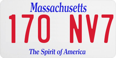 MA license plate 170NV7