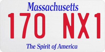 MA license plate 170NX1