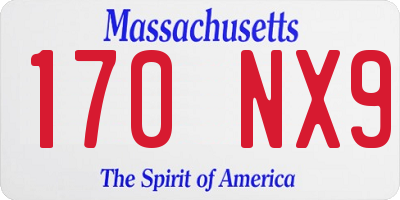 MA license plate 170NX9