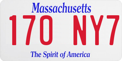 MA license plate 170NY7