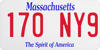 MA license plate 170NY9