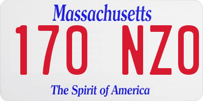 MA license plate 170NZ0