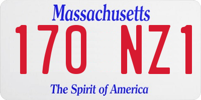 MA license plate 170NZ1