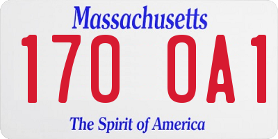 MA license plate 170OA1