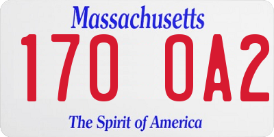 MA license plate 170OA2