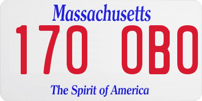 MA license plate 170OB0