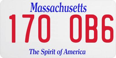 MA license plate 170OB6