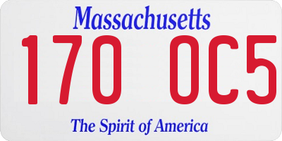 MA license plate 170OC5