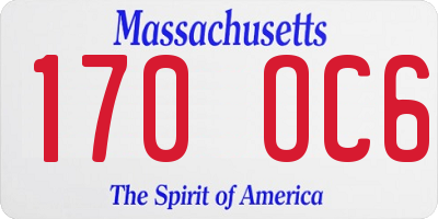 MA license plate 170OC6