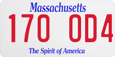 MA license plate 170OD4